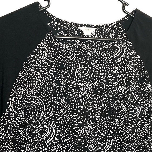 Fossil Silk Black And White Dress Small - Picture 3 of 7